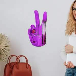 Acrylic peace sign wall sticker mirror decor for kids bedroom interior home styling detail view