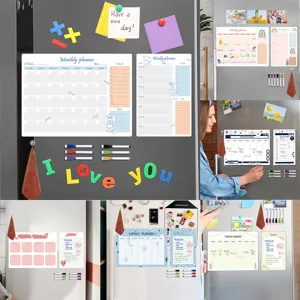 Magnetic Weekly Monthly Planner Whiteboard Set For Fridge Erasable Schedule Message Board With Markers Home Office Decor