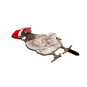 Acrylic Christmas chicken yard stake outdoor garden lawn decorative sign double-sided print