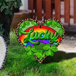 Sint-Patricius klaver regenboog hart tuinteken buiten tuin decoratieve acryl grondpaal