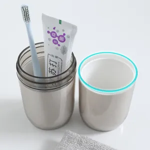 Tragbare Reise Zahnbürste Tasse Set, multifunktionales Mundspülbecher Kunststoff Halter.