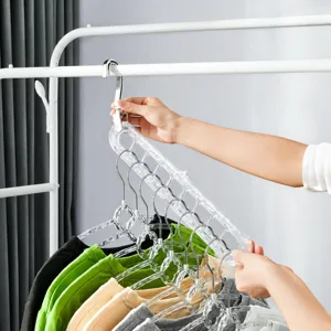 9-hole magic clothes hanger glacier texture foldable rotating space saving wardrobe organizer