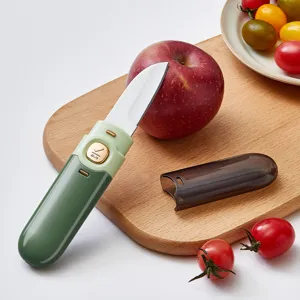 Portable folding fruit knife multifunctional stainless steel blade kitchen tool with sheath