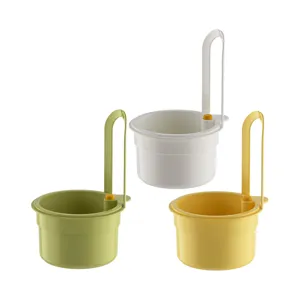Kitchen sink drain hanging basket, portable plastic sink storage rack with one-click open design.
