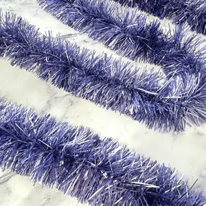 Thickened purple tinsel garland for party holiday decoration and wedding celebration layout