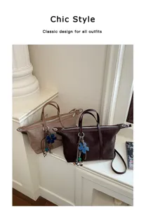 Chic suede dumpling handbag for women, versatile commuter shoulder and crossbody casual bag.