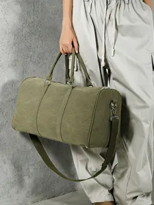 Large Capacity Canvas Travel Bag Women Men Dry Wet Separation Fitness Short Trip Crossbody Boston Handbag