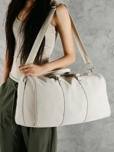 Large capacity canvas travel duffle bag, vintage boston shoulder handbag for men and women.