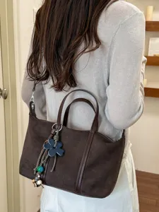 High-end texture suede dumpling handbag, commuter shoulder bag, Korean style cross-body bag