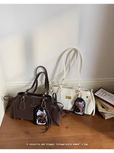 Dettagli della borsa a tracolla vintage versatile da donna, borsa elegante per il lavoro.