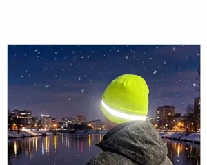 Reflektierende Strickmütze für Outdoor-Nachtradfahren und Wintersportaktivitäten.