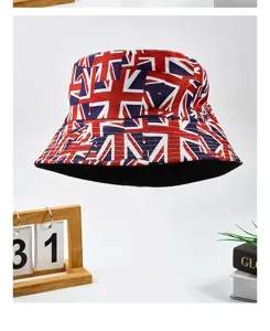 Vissershoed Britse Vlag Union Jack Bucket Hat Zomer Zonbescherming Mannen Vrouwen Hoed