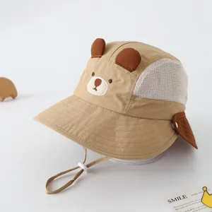 Cute baby sun hat breathable mesh bucket hat toddler summer outdoor sun protection hat cap