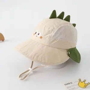 Kids dinosaur sun hat cute breathable mesh bucket hat summer outdoor baby toddler sun protection