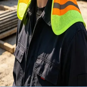High visibility safety hard hat sun shade neck shield reflective outdoor work protective gear cap