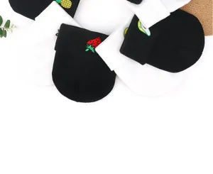 Winter knitted beanie hat with cute fruit embroidery casual warm daily wear cap for women.