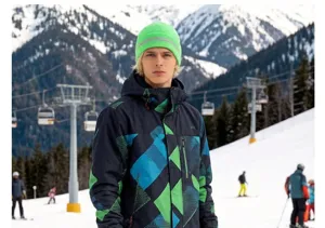 Fluoreszierende grüne reflektierende Strickmütze für Outdoor-Nachtradfahren im Herbst Winter.