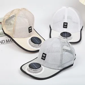 Solar powered cooling fan baseball cap breathable mesh sun protection hat for summer men women