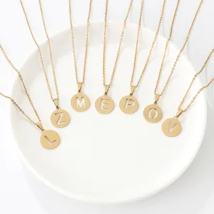 Edelstahl Buchstabe Anhänger Halskette Gold Hohl Alphabet Initial Choker Minimalistischer Mode Schmuck Geschenk Für Damen