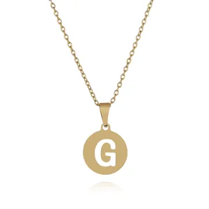 Goldene Edelstahl Initiale Buchstabe G Anhänger Halskette modischer Damenschmuck neu