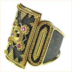 Anello Vintage Scudo Greco Romano Per Donna Uomo Moda Bicolore Placcato Oro Strass Incrostato Anello Retro Palazzo Banchetto Gioielli