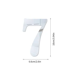 Acryl spiegel nummer 7 muursticker DIY decoratieve huisnummers zelfklevend 10cm