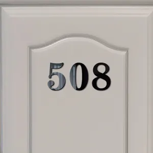 Gedetailleerd zwart acryl spiegel muursticker nummer 508, prachtige stijlvolle deurdecoratie.
