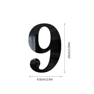 Acryl spiegel nummer 9 muursticker huisdecoratie 10cm doe-het-zelf kunst decal plakker