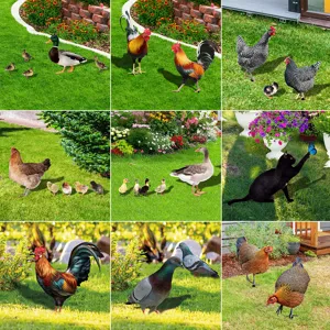 Metal Outdoor Yard Stake Garden Art Iron Animal Decorative Insert Cute Lawn Patio Landscape Decoration