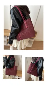 Women retro leopard print tote bag large capacity casual shoulder bag stylish daily purse