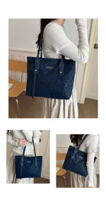 Leopard print tote bag for women large capacity vintage shoulder bag commuting minimalist