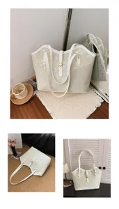 Stijlvolle grote dames shopper schoudertas, casual ruime handtas voor werk en dagelijks.
