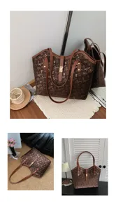 Stijlvolle grote shopper handtas voor dames met print, perfecte schoudertas voor dagelijks.