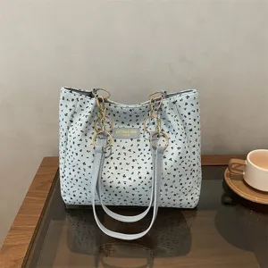 Koreanischer Stil Cord Blumen Tote Bag Für Damen Große Kapazität Schultertasche Trendige Urban Nähte Reißverschluss Pendeln Handtasche