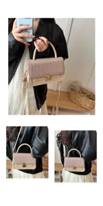 Modische geflochtene Umhängetasche für Damen, schicke Henkeltasche mit breitem Schulterriemen.