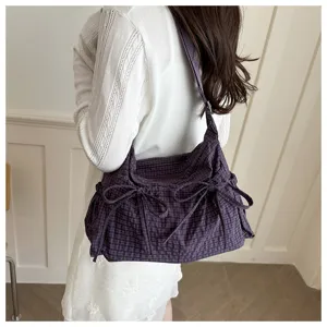 Borsa a tracolla a quadri in stile coreano casual, borsa giornaliera versatile per donna.