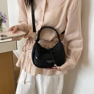 Schicke minimalistische Schleifen Umhaengetasche fuer Damen, vielseitige Dumpling Tasche Alltag.