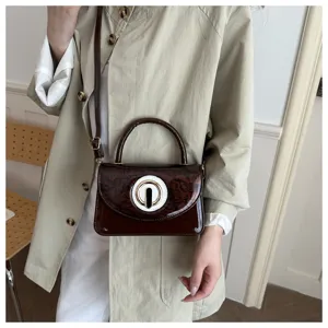 Bolso de hombro elegante de charol para mujer, bolso de mano moderno para su uso diario.