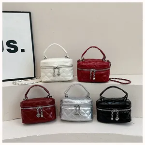 Mini sac à main matelassé boîte chaîne, élégant sac bandoulière pour femmes mode nouveau.