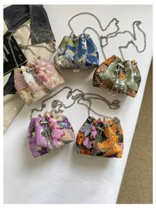 Modische Pailletten Blumen bestickte Beuteltasche fur Damen Urlaub Umhängetasche neu