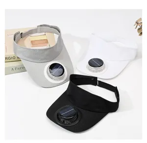 Solar powered fan empty top hat summer outdoor sports quick dry sun visor cap detail view