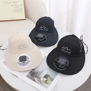 Chapeau de Pêcheur Unisexe avec Ventilateur Solaire Protection Solaire Extérieure Maille Respirante