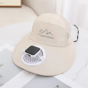 Chapeau de soleil avec ventilateur solaire casquette exterieure protection UV pour adulte