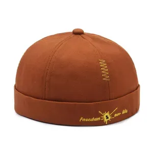 Braune Dockler Mütze Vintage Rollmütze Streetwear trendy Hip Hop Retro Herren Damen Kappe
