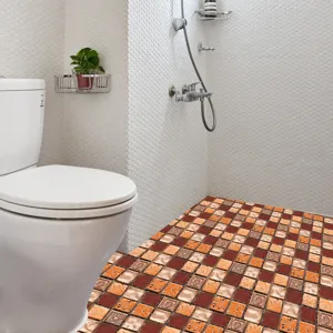 Mosaic tile sticker waterproof self-adhesive floor sticker creative home decor for bathroom.
