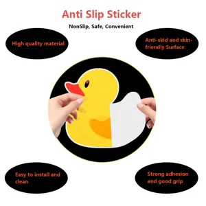 Non slip duck bathtub sticker for bathroom safety with strong adhesive and frosted surface.