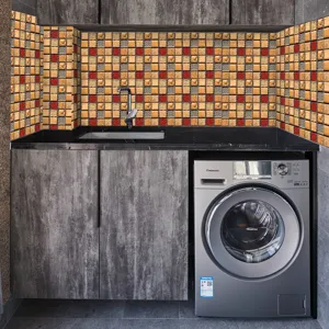 Waterproof mosaic wall sticker self-adhesive tile decal for home kitchen bathroom decor.