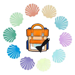 Shell shaped anti slip bathtub stickers set with storage bag and scraper tool for bathroom safety.