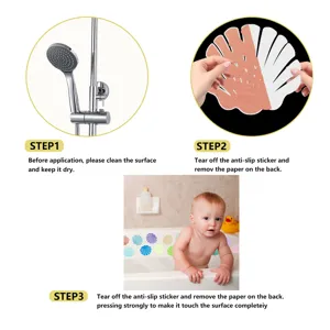 Anti-slip bathtub stickers, cute shell shape, waterproof and durable bathroom safety grip.