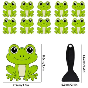 Anti-slip bathtub stickers cute frog non slip adhesive strips with scraper tool for bathroom